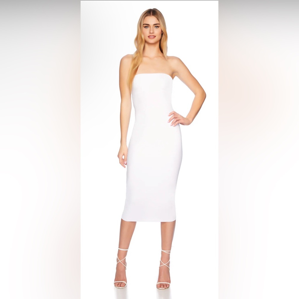 Susana Monaco Revolve White Tube Strapless Midi Dress M New With Tags